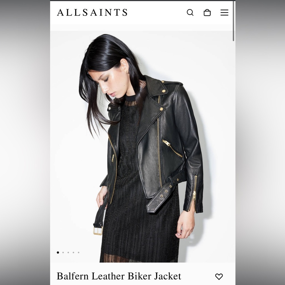 NWT ALL SAINTS Balfern Leather Biker Jacket size 0